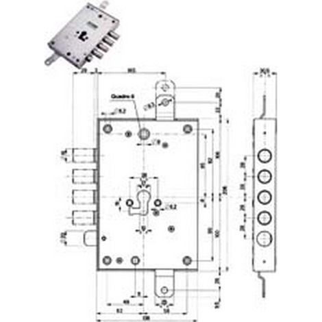 1PZ SERRATURA TRIPLICE APPLICARE CON SCROCCO CILINDRO EUR. BLINDATE 85571/28 - MM.63 DX (85571D28N)