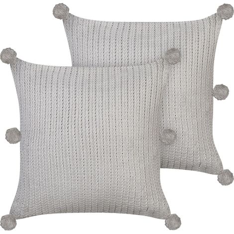 Set di 2 cuscini decorativi moderni 45 x 45 cm in maglia sfoderabili Grigio Ocotea