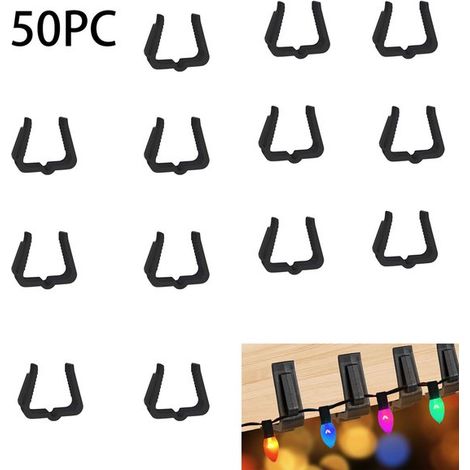 50 crochets de fixation pour décorations de Noël, clips pour guirlandes lumineuses, crochets pour éclairage, crochets pour briques, clips pour éclairage de Noël (1/5)