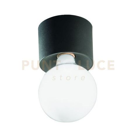PLAFONIERA BOW 1 LUCE ATTACCO E27 NERO  LAMPADINA NON INCLUSA