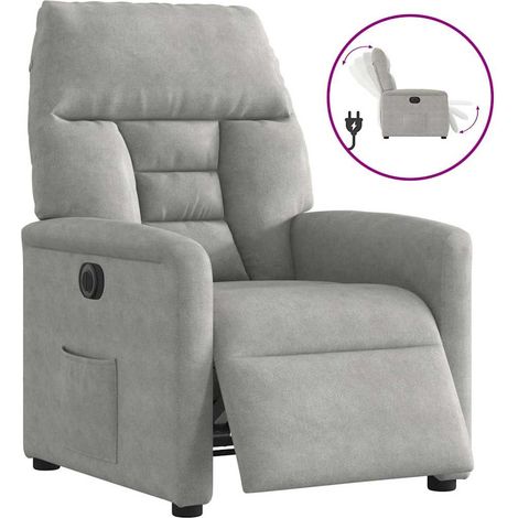 Maison Exclusive - Poltrona Reclinabile Elettrica Grigio Chiaro Tessuto Microfibra (1/5)