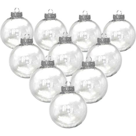 Boules de Noël transparentes en plastique creux pour décorations de sapin (6/8/10 cm, 10 pièces) (1/5)