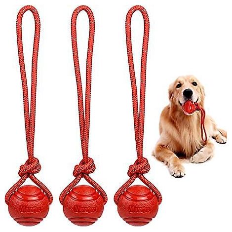 3 Pcs Balle Avec Corde Pour Chien, Jouet Chien Flottant Jouets Mcher Balles Pour Chiens Petits Moyens 5 X 29 Cm (1/5)