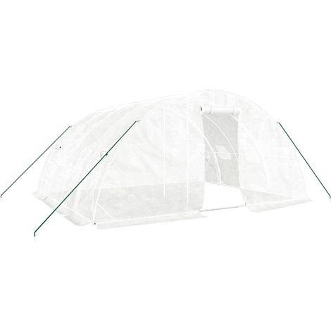 vidaXL Serre avec cadre en acier Blanc 20 m² 5x4x2,3 m