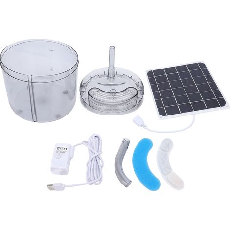 Solaire eau fontaine abreuvement pour animal de compagnie chat chien intérieur extérieur usage alimenté USB automatique 2 (1/5)