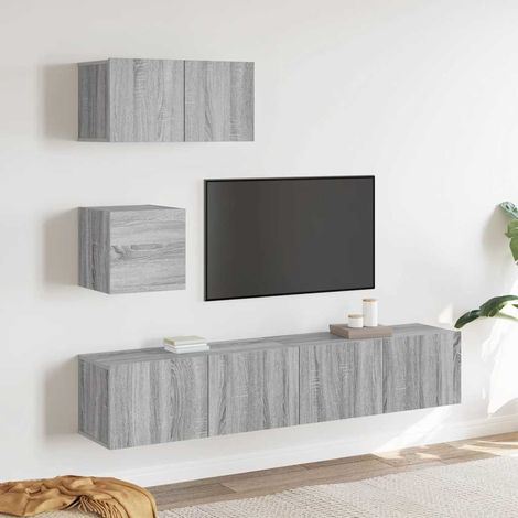 Ensemble de meubles TV 4 pcs pour Salon - Armoire TV Sonoma gris Bois d'ingénierie BV418220 - BonneVie (1/5)