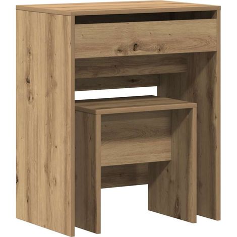 Maison Exclusive - Mesa de Tocador con cajón Roble artisan 60 x 4