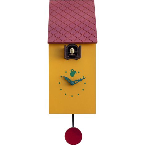 Orologio a Cucù da Parete 13x30x12 cm Pirondini Italia Portofino Giallo Melone (1/2)
