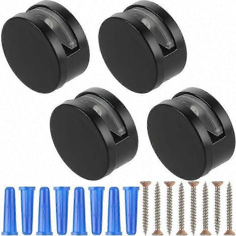 Kit de fixation miroir 4 pièces - Supports ajustables sans cadre avec vis et chevilles robustes pour accrochage sécurisé (1/5)