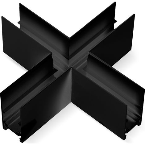 Connecteur en X pour rail magnétique en saillie 20mm - Noir
