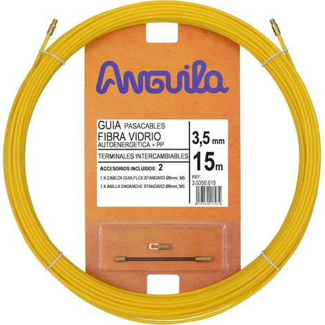 Anguila  Guida Passacavi  Fibra di Vetro Rinforzata + Propilene  Terminali Intercambiabili  Colore Giallo  Diametro 3,5 mm  15 metri (1/5)