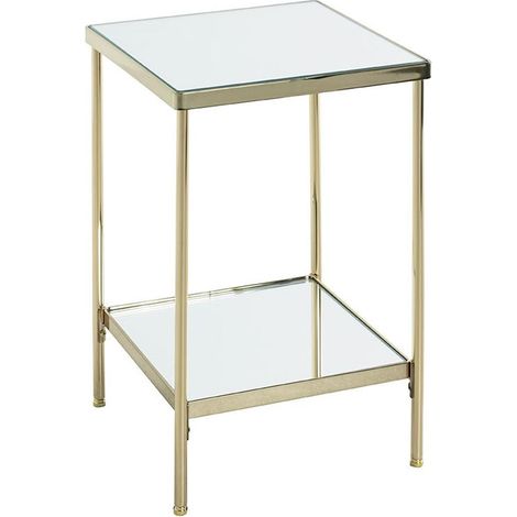 Table d'Appoint Carrée Design "Palace" 46cm Or (1/4)
