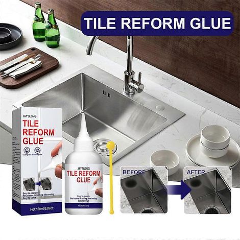 Lot de 2 recharges professionnelles pour joints de carrelage blanc, agent de réparation professionnel, pour peinture murale, porcelaine et salle de bain. (1/4)