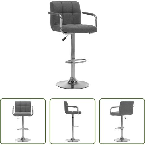 Chaise de bar en tissu - Tabouret de bar Gris clair Tissu (1/5)