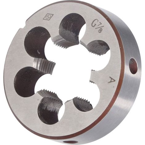 Filière ronde à droite, filière en acier allié G7/8 pour filetage de tuyauterie, utilisée pour l'usinage de l'acier, du fer et de l'aluminium. (1/5)