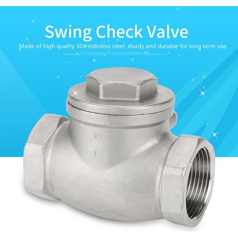 Clapet Anti-Retour à Battant Femelle DN32 Inox 200PSI pour Eau Huile Gaz (1/5)