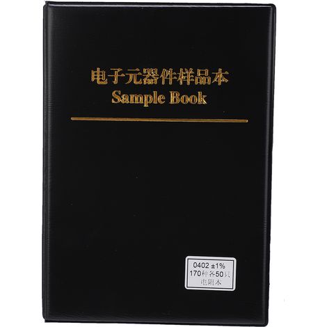 Coffret d'échantillons de résistances 0402 série 170 valeurs, kit de composants électroniques, livre noir (1/5)