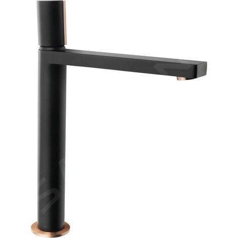Sapho Soliter - Robinetterie Kaisa pour lavabo, noir/or rose ZT091 (1/5)