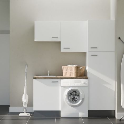 Ensemble meubles buanderie avec emplacement lave-linge - B03