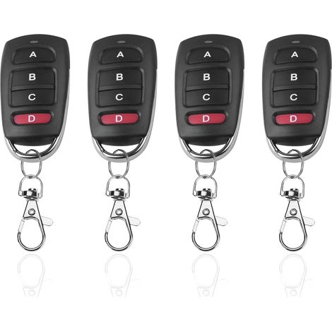 Telecommande Universelle Portail 433 Mhz, 4Pcs télécommande portail, Duplicateur de Porte de Garage Telecommande à 4 Boutons, Compatible avec Multiples Dispositifs (1/5)