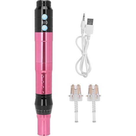 Micro-aiguille électrique machine de rajeunissement cutané appareil beauté avec cartouches (Rose) (1/5)