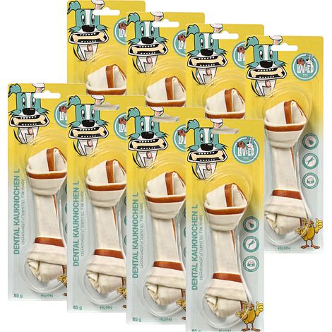 Lov&Ed Kauknochen Huhn, L - Mit Dental-Effekt, 8x 85g (1/2)