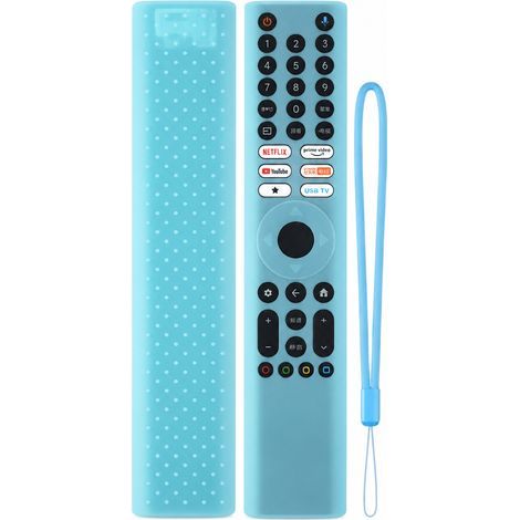 Housse en Silicone pour Télécommande TV Compatible avec Xiaomi XMRM-P3, Bleu Luminescent, Antipoussière et Antichoc (1/5)