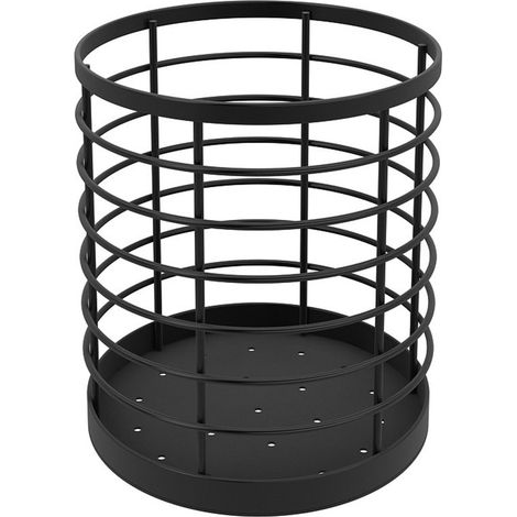 Organisateur de cuisine - Porte-couverts Comptoir - Cuisson et pâtisserie - Acier inoxydable - 13x13x15 cm - Noir mat (1/5)