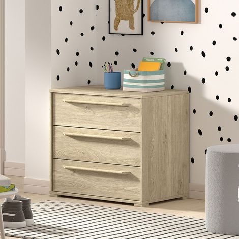 Commode 3 tiroirs 67,7x43x61,7 cm chêne - ZABIO