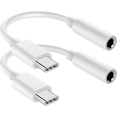 Adattatore per jack per cuffie da 3,5 mm, confezione da 2, connettore per iPhone X (10)/8/8 Plus/7/7 Plus, USB-C per iOS 10.3, 11 o versioni successive