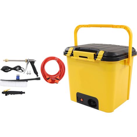 Nettoyeur haute pression portable avec réservoir de 36 L et pression réglable, idéal pour voiture, sous-sol, hôtel (12 V). (1/5)