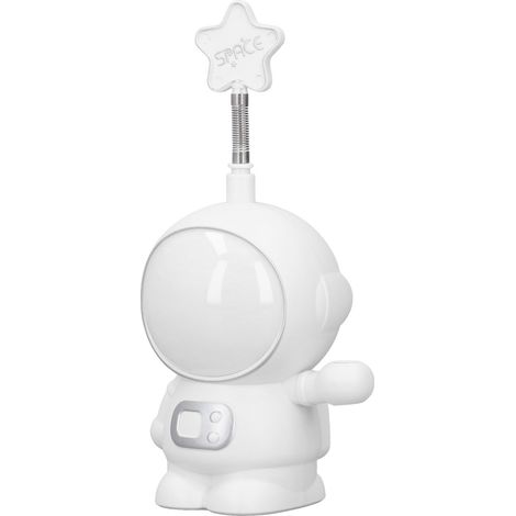 Lampe Bureau LED Blanc 2 Modes Éclairage Protection Yeux Recharge USB Veilleuse Astronaute Taille-crayon Bureau Maison (1/5)