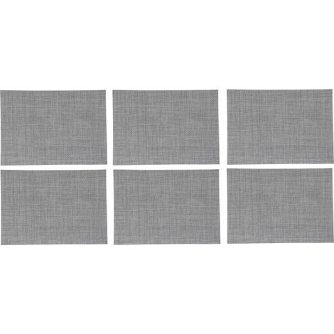 Lot de 6 sets de table - 50,5 x 35,5 cm - Gris clair - Livraison gratuite (1/3)
