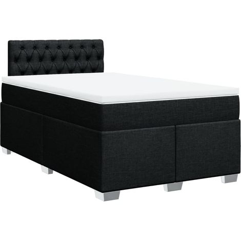 Maison Exclusive - Cama box spring con colchón tela negro 120x190 (1/5)