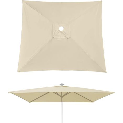 2x3m 3X3 2X2 Auvent De Rechange, 4 6 8 Baleines Toile De Remplacement De Parasol Rectangulaire/Carré, Polyester Imperméable U30+ Respirant Lavable, Housse Pour Jardin Terrasse Plage(Beige,2X2m) (1/5)