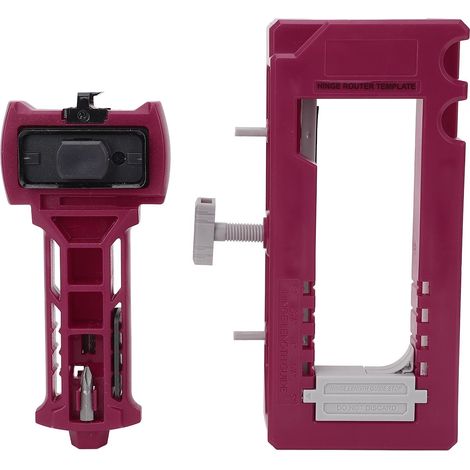 Kit d'installation de charnières et de loquets de porte - Gabarit de mortaisage précis en plastique rouge pour portes de 1 3/8 po ou 1 3/4 po (1/5)