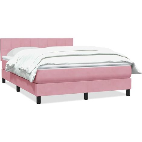 Maison Exclusive - Giroletto a Molle con Materasso Rosa 140x210 cm in Velluto