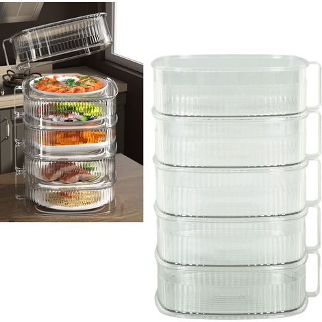 Couvercle alimentaire, boîte de rangement multicouche pour restes alimentaires, couvercle anti-poussière et isolant thermique pour la cuisine, protection anti-poussière multifonctionnelle pour table à (1/5)