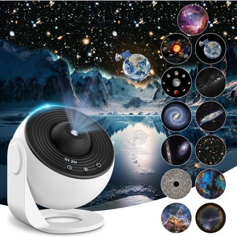 Planetarium Sternprojektor, Deckengalaxieprojektor, Kindernachtlicht Sternenhimmel Realistischer Projektor mit 13 Filmscheiben, Schlafzimmer Wohnzimmer FLITI (1/4)