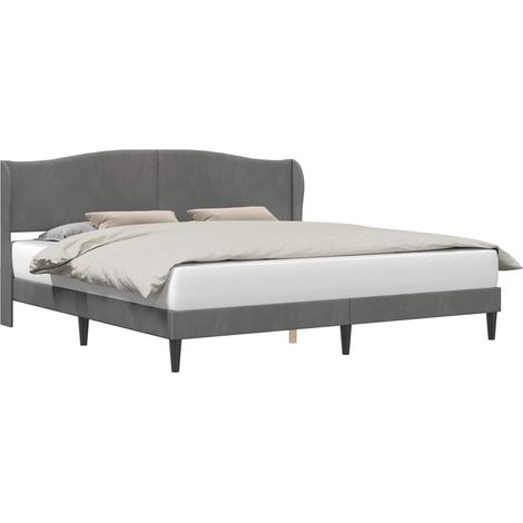 Estructura de cama Gris oscuro 180 x 200 cm Terciopelo vidaXL (1/5)