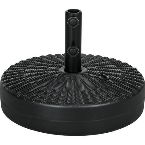 Pied de parasol Coldenthal lestable ultra stable design résine noir élégant Ø51 cm (1/5)