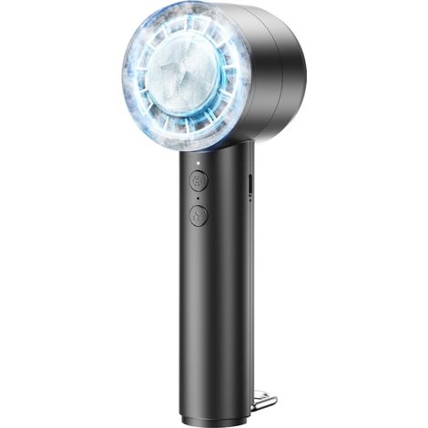 1800mAh Mini Ventilateur Portable avec Fonction de Compresse Froide et Crochet en D,Rechargeable à 5 Vitesses Petit Ventilateur de poche pour Bureau Maison Extérieur (1/5)