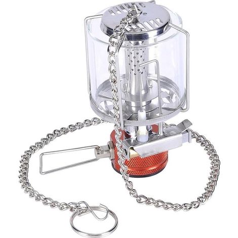 MIMOSON-Extérieur Léger Lanterne à Gaz Portable Lampe à Gaz avec Chaîne Suspendue pour Camping Randonnée Pique-Nique (1/5)
