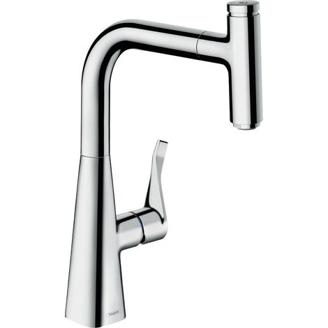 hansgrohe Metris Select M71 Einhebel-Küchenmischer 240mm 7l/min Chrom, 1jet Ausziehauslauf, sBox (1/4)