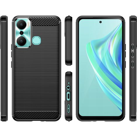 Étui Carbon Case pour Infinix Hot 20 Play, en silicone souple noir effet carbone. (1/5)