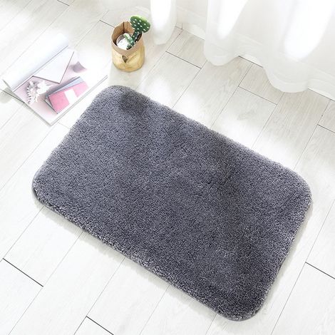 Tapis D'Entrée - 40 x 60 cm - Antidérapant - Absorbant - Pour Intérieur Et Extérieur - Gris Foncé - 1 Pièce (1/5)