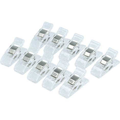 vhbw 10x pinzas para sujetar tela alfileres plástico transparente para coser y hacer manualidades (1/4)