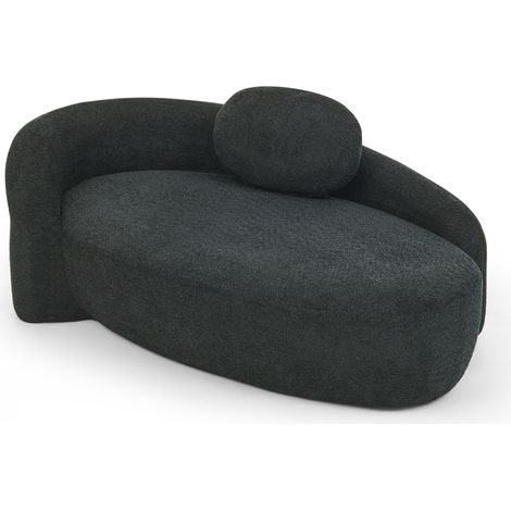 Sofá individual de teddy fleece negro HOMVRA 170 x 96 x 62 cm (1/5)