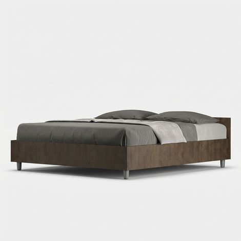 Doppelbett mit Bettkasten 160x190cm Nussbaumholz Nuamo Noix