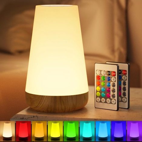 Luce notturna con telecomando - Dimmerabile tramite tocco - 13 colori - Ricaricabile tramite USB (1/5)